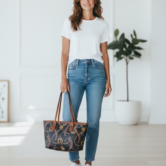 Ralph Lauren Black and Brown Tote with Distinctive Pattern - Excellent condition - Picture 7 of 7